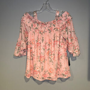 Absolutely Famous Blouse sweetheart neckline off-the-shoulder Size Large
